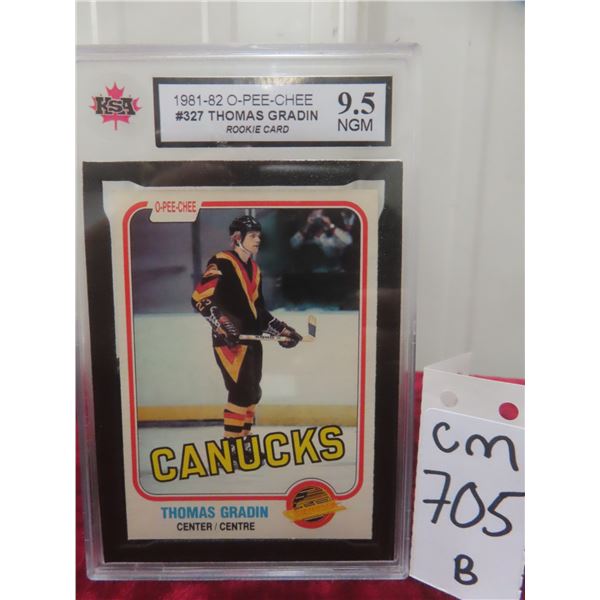 Graded Thomas Gradin Rookie Vancouver Canucks Card
