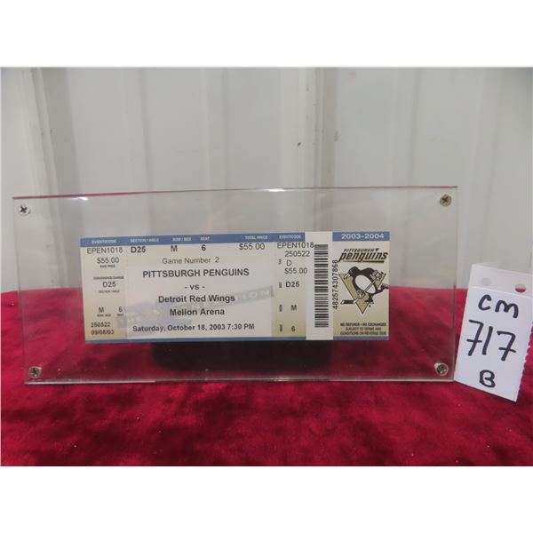 Full Unused NHL Pittsburgh Penguins 2003 Game Ticket