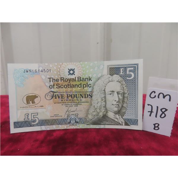 Royal Bank of Scotland £5 Pound Note