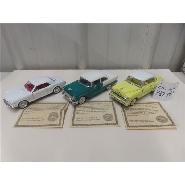 Three National Motor Museum Mint 1:32 Scale Die-Cast Cars