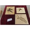 Image 1 : Four Handcrafted First Nations Wood-Burning Hummingbird Wall Decorations