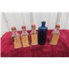 Image 1 : Five 1920s Antique Apothecary/Chemist Poison Bottles (Empty)
