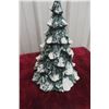 Image 1 : Vintage 15" x 10" Ceramic Snowy Tabletop Christmas Tree Decoration