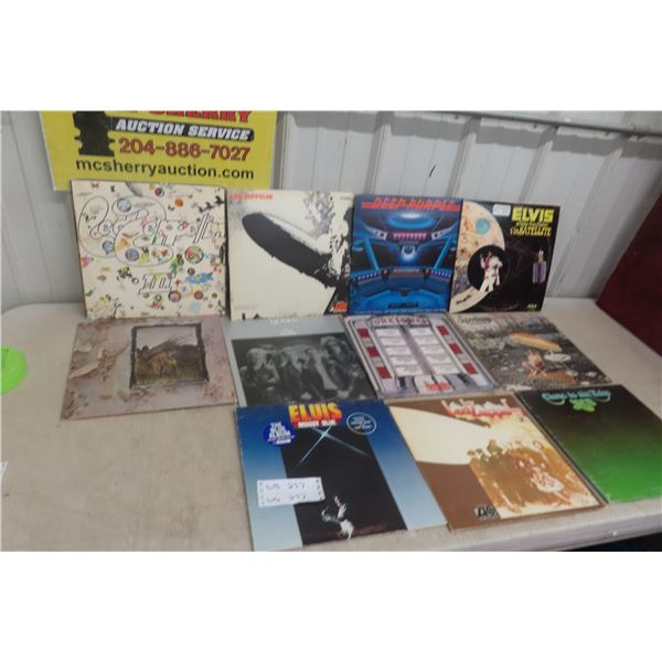 Eleven Vintage Rock ‘N’ Roll Vinyl LPs Including Zeppelin, Deep Purple, Queen and More