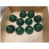 Image 2 : Fifteen Vintage Beehive Green Plastic Auto Marker Light Lenses, 2 1/2" Wide