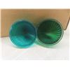 Image 4 : Fifteen Vintage Beehive Green Plastic Auto Marker Light Lenses, 2 1/2" Wide