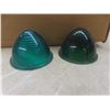 Image 5 : Fifteen Vintage Beehive Green Plastic Auto Marker Light Lenses, 2 1/2" Wide