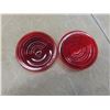 Image 5 : Eight Vintage Red and Green Glass Auto Marker Light Lenses Including Two Lights and One Doray Light