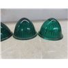 Image 4 : Seven Vintage Beehive Green Glass Auto Marker Lights, 2 1/2" Wide