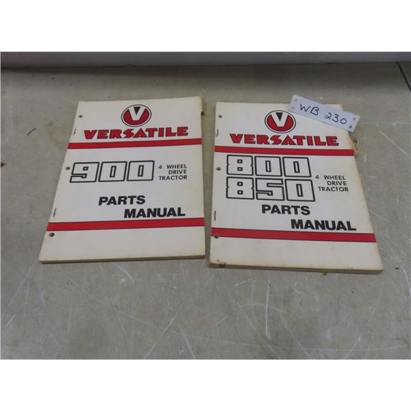 Two Vintage 1973 Versatile Tractor Parts Manuals (800, 850, 900, 4WD)
