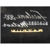Image 12 : Four Vintage Auto Chrome Emblems and Mirror (1963 Fairlane 500, 1963 Mercury Meteor, Pontiac Grand