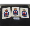 Image 1 : Three Antique Royal Canadian Legion Crown Crest Shield Embroidered Badges, 8" x 6"