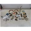 Image 1 : Assorted Antique Hardware Including Electrical Switches, Knobs, Handles and Light Socket