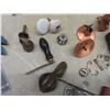 Image 5 : Assorted Antique Hardware Including Electrical Switches, Knobs, Handles and Light Socket