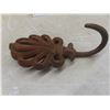 Image 5 : Two Antique Cast-Iron Door Knockers With Hook and Toe Calks in Wood Box