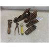 Image 1 : Four Antique Stanley Wood Planers With Monkey Wrench, Nipper and Roller