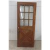 Image 1 : Wood Door With 9 Panes of Glass, 79" x 32"