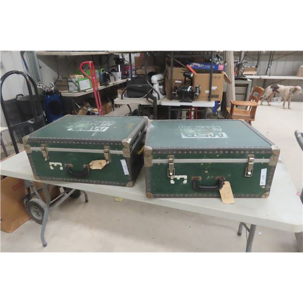 Two Fitted Transport Cases, 10" x 23" x 18"