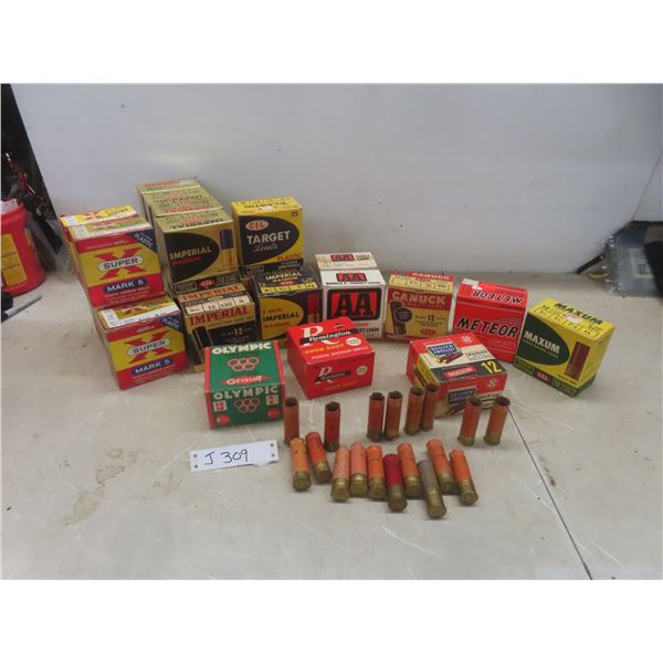 Twenty-Five Empty Shotgun Shell Boxes (Canuck, Remington Imperial, Super X, Meteor) and Empty