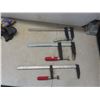 Image 5 : Five Clamps Including 12" and 18" Bar Clamps and Three Additional Clamps