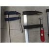 Image 6 : Five Clamps Including 12" and 18" Bar Clamps and Three Additional Clamps