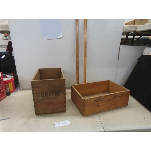 Two Wood Crates, Fifty Pounds of Forcite Shells, C-1-L Crate (11 1/2" x 5 1/2" x 10") and Two