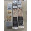 Image 2 : Three New Old Stock Window Blinds (24" x 45", 19 1/2" x 45") and Two Modular Accent Lights