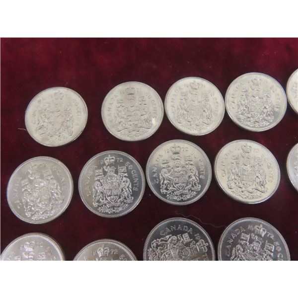 Thirty-Five Canadian 50-Cent Coins (1971 and 1972)