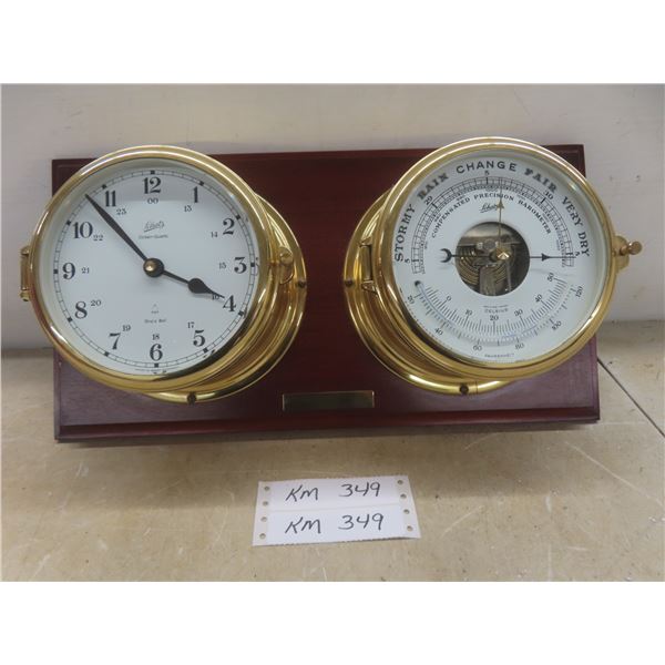 Ship-Style 24-Hour Clock With Matching Barometer