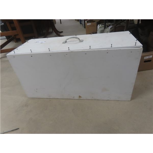 Wood Chest With Handles and Lid, 18" x 15" x 36 1/2"