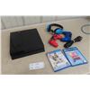 Image 1 : PlayStation 4 500GB System With Two Controllers, Two Games and Headsets (Tested Working)