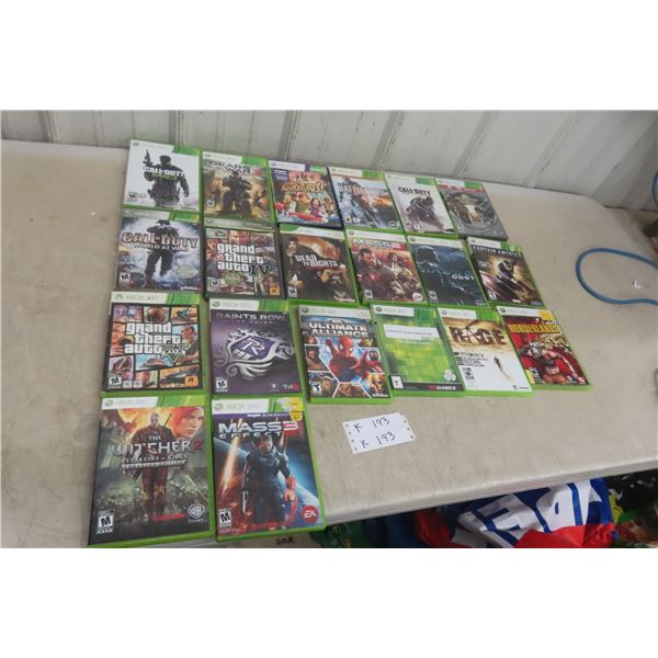 Twenty Xbox 360 Video Games