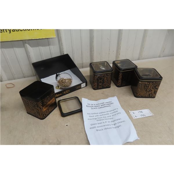 4x Zildjian 400th Anniversary Limited Edition Glass Ornaments (Details in Pictures)