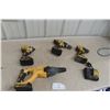 Image 1 : Four DeWalt 20V Tools Including Hammer Drill, 1/4" Impact, 1/2" Drill and 1/2" Hammer Drill With