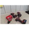 Image 1 : Three Milwaukee 18V Tools (Two 1/4" Impacts and 1/2" Drill) With Three Batteries and Charger