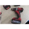 Image 6 : Three Milwaukee 18V Tools (Two 1/4" Impacts and 1/2" Drill) With Three Batteries and Charger