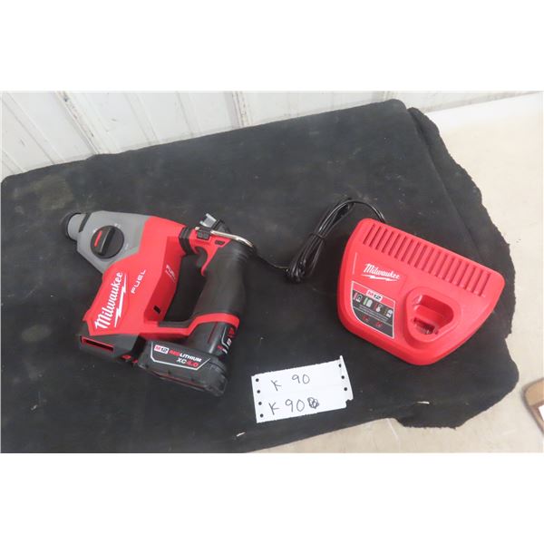 New Milwaukee M12 5/8" Rotary Hammer With Battery and Charger