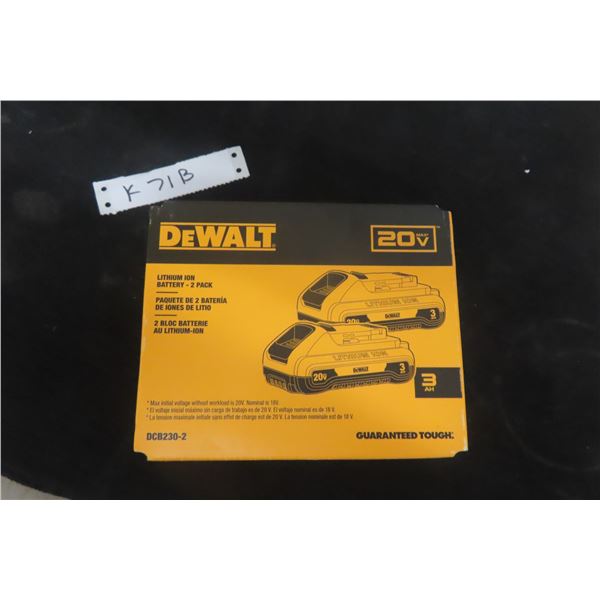 New DeWalt 20V 3Ah Battery 2-Pack