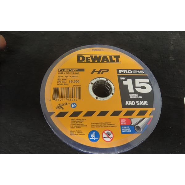 Fifteen New DeWalt 4" Angle Grinder Discs