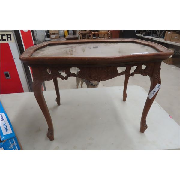 Stand with Glass Top, 19" x 27" x 20"