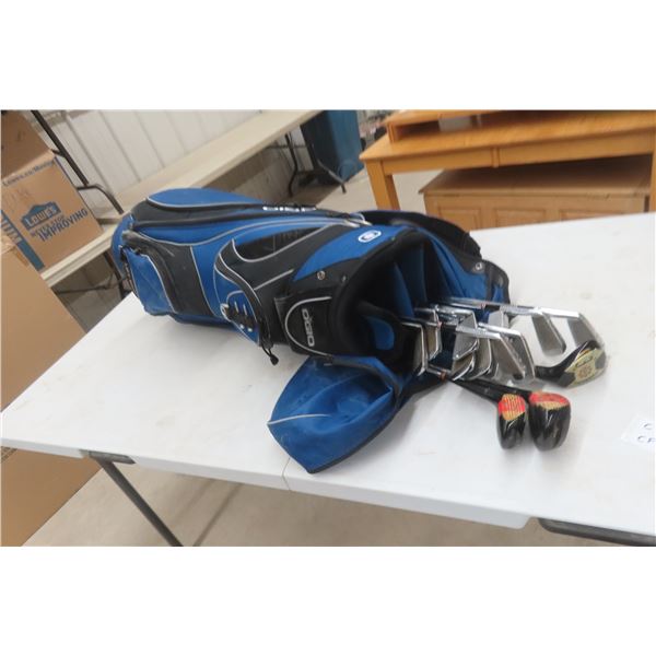 Thirteen Right-Hand Slazenger Golf Clubs with Bag