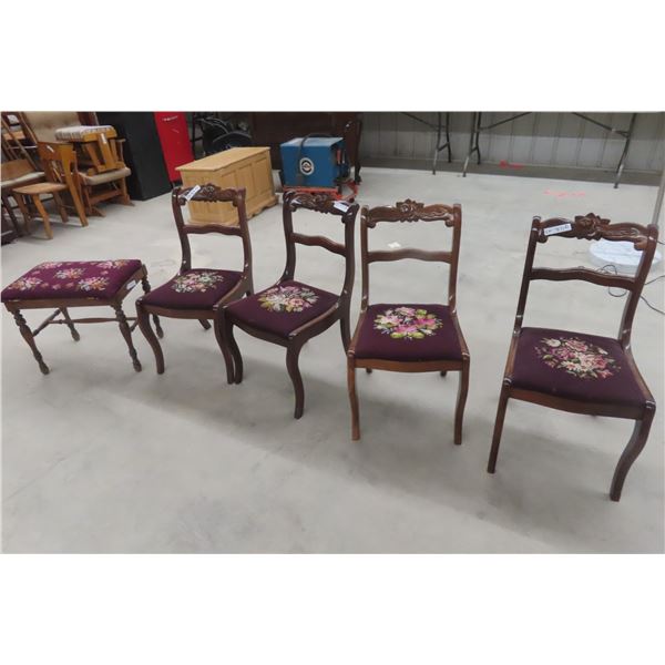 Four Antique Dining Room Chairs and More