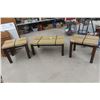 Image 1 : Five-Piece Table Set: Coffee Table (20" x 28" x 46") and Two End Tables (25" x 28" x 23")
