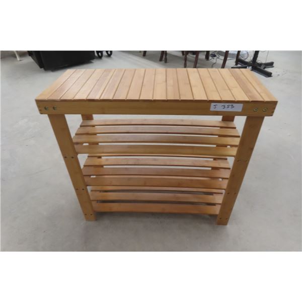 Wooden Shelf Unit, 24" x 27 1/2" x 11"