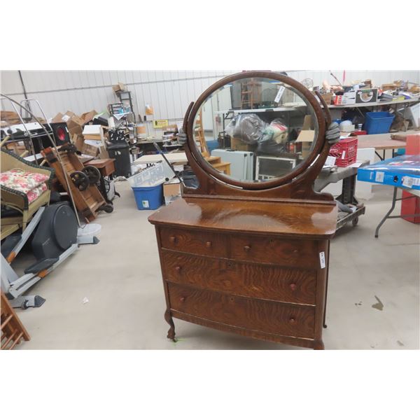 Antique Dresser with Mirror, 36" Wide, 60" x 41"