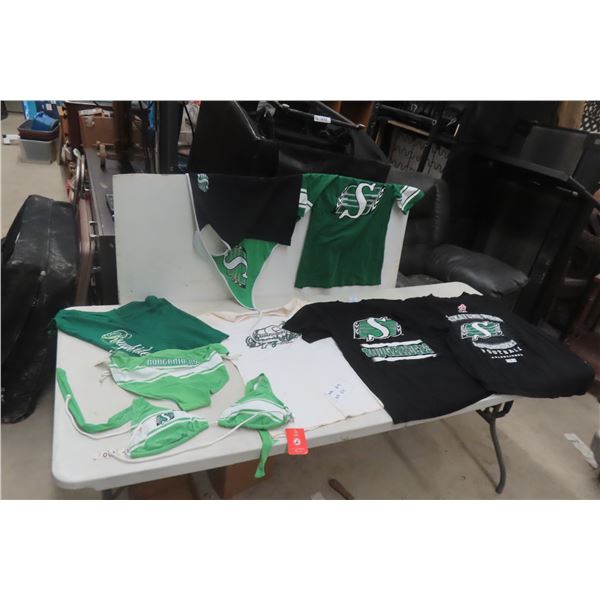 Saskatchewan Roughrider T-Shirt, Bikini, and Long-Sleeve Shirt