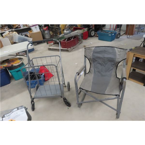 Folding Cart and Folding Lawn Chair