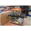 Image 1 : Reptile Aquarium with Heat Lamp and Accessories, 12" x 11" x 20"