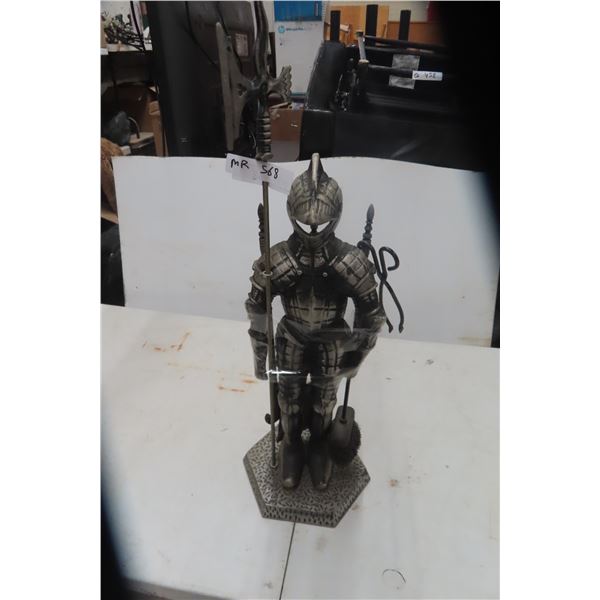 Fire Place Tools with Cool Knight Stand, 25" Tall