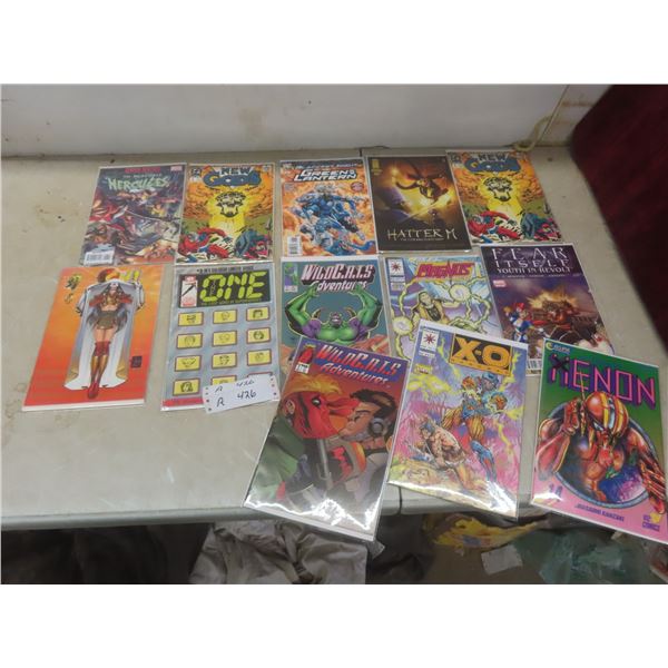 Thirteen Comic Books: Magnus, Xeno, WildC.A.T.S., New Gods (Values 1.85–3.55)